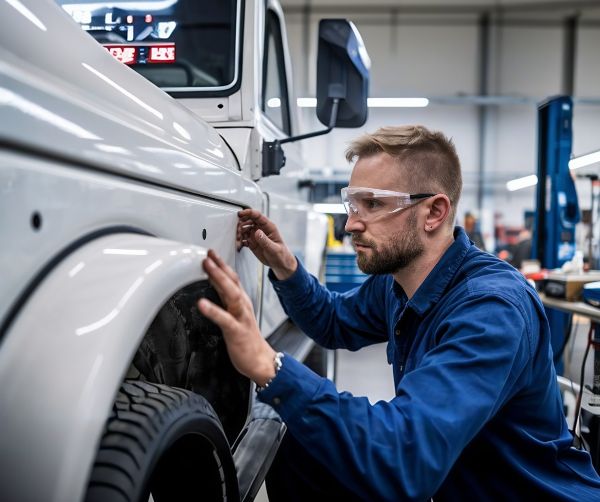auto body technician doing auto body repair at Collision Boss